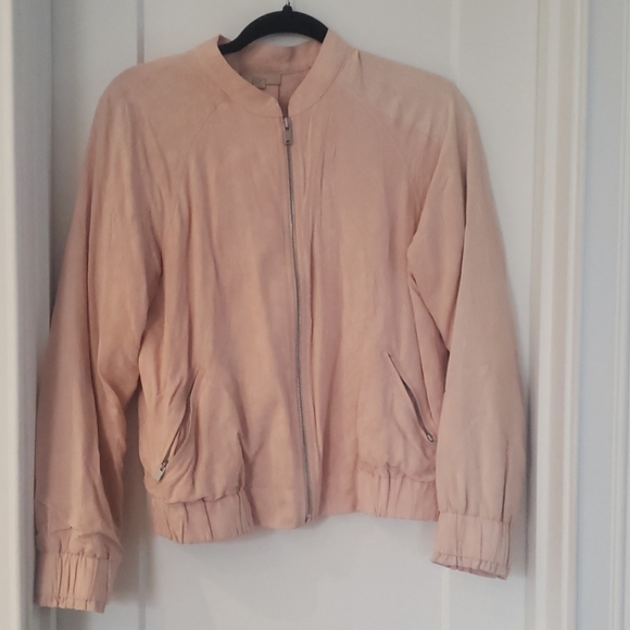 LOFT Light Pink/Blush Bomber Jacket - Picture 3 of 5